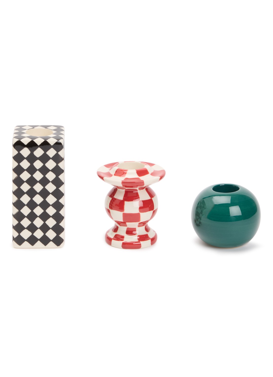 Serax Chessboard kandelaar set van 3  - voorkant multicolor