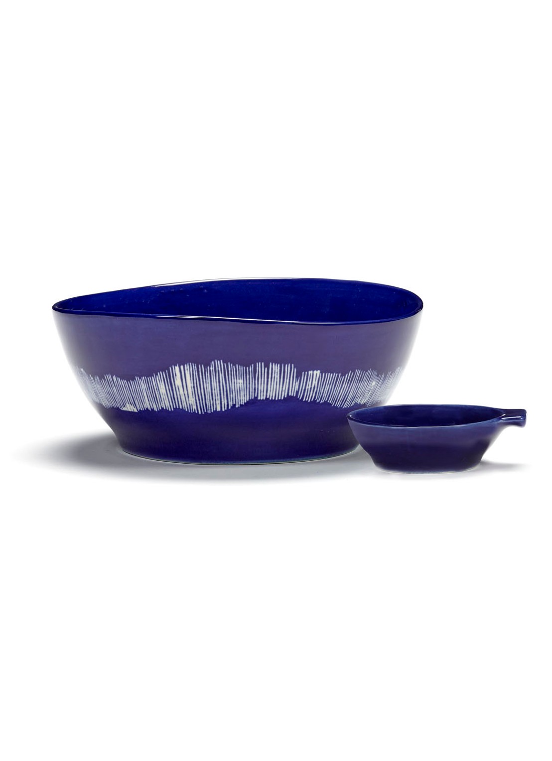 Serax FEAST Lapis Lazuli Swirl-Stripes L kom 18 cm - detail 2 blauw