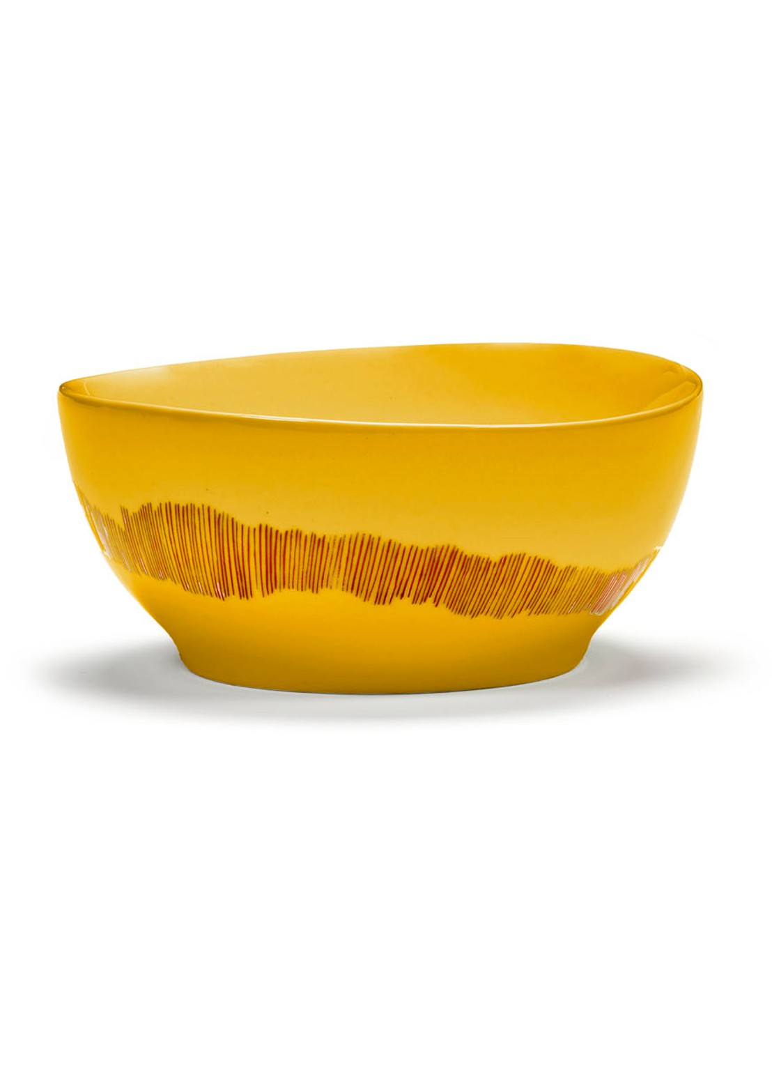 Serax FEAST Sunny Yellow Swirl-Stripes S kom 16 cm - voorkant geel