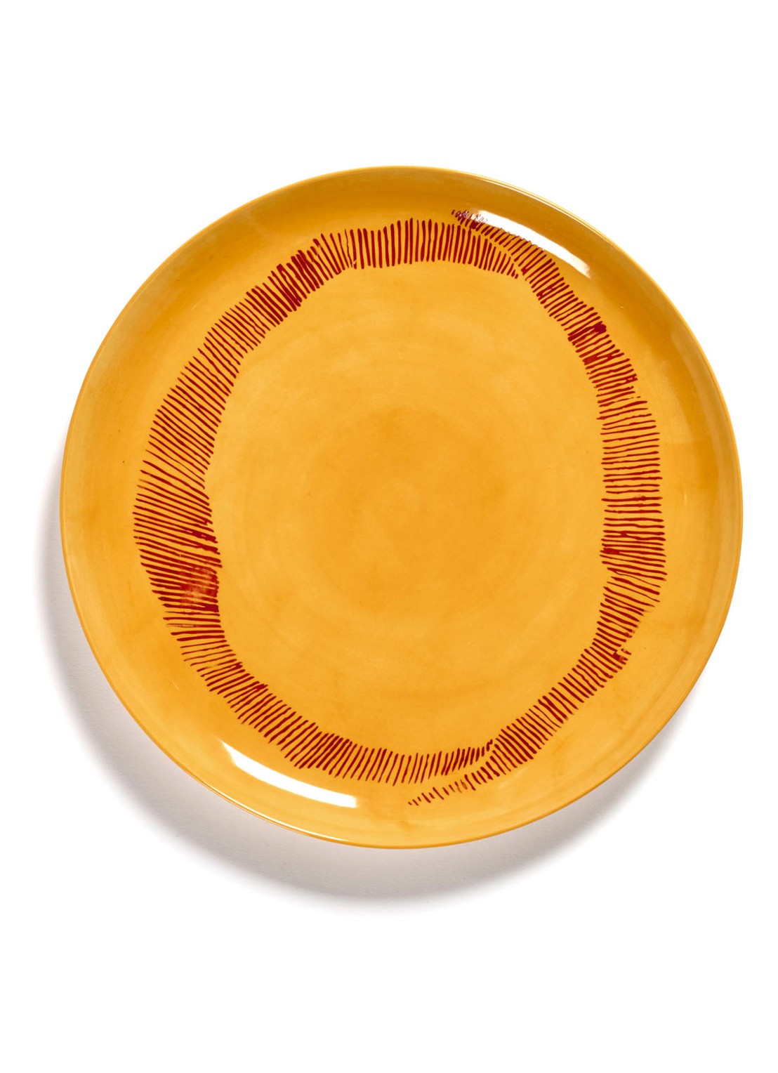 Serax FEAST Yellow Swirl-Stripes L dinerbord 26,5 cm - voorkant 2 geel