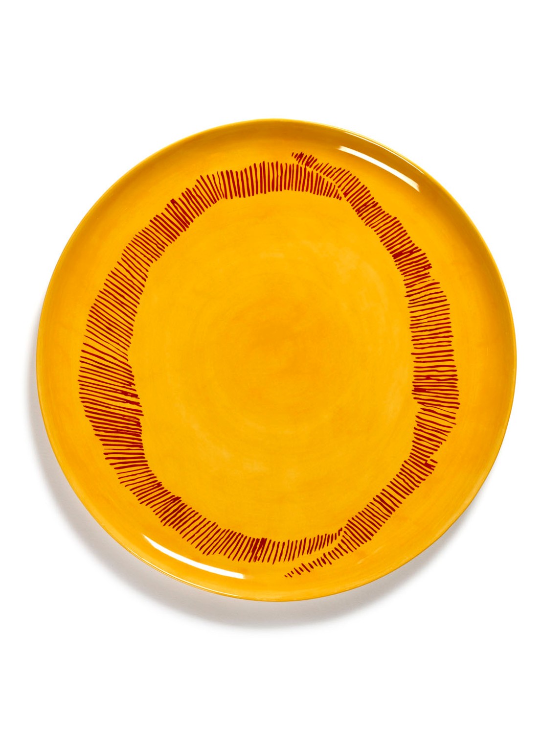 Serax FEAST Yellow Swirl-Stripes L serveerschaal 35 cm - voorkant 6 geel
