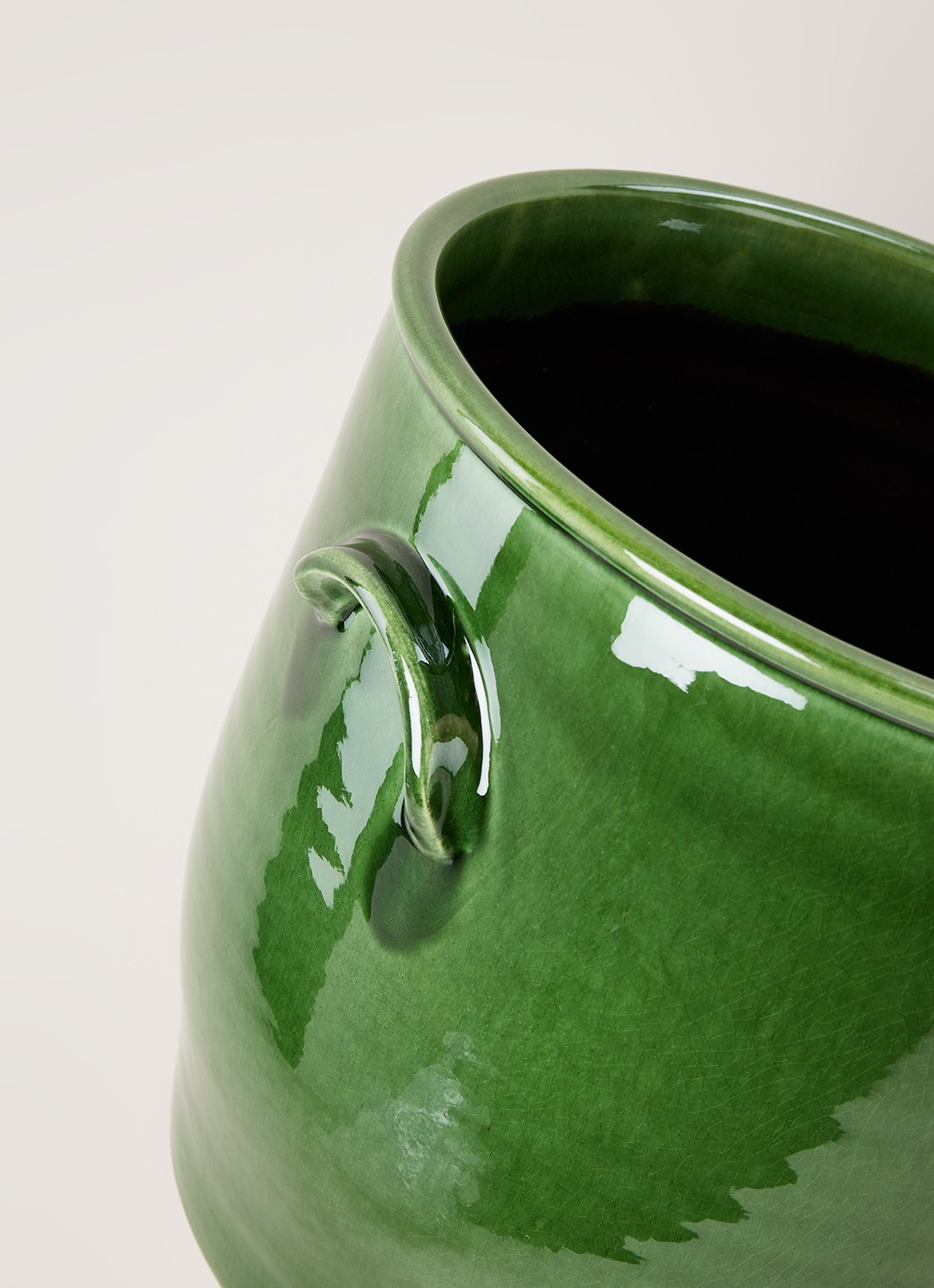Serax Handles bloempot van aardewerk voor binnen Ø25 cm - detail 3 groen