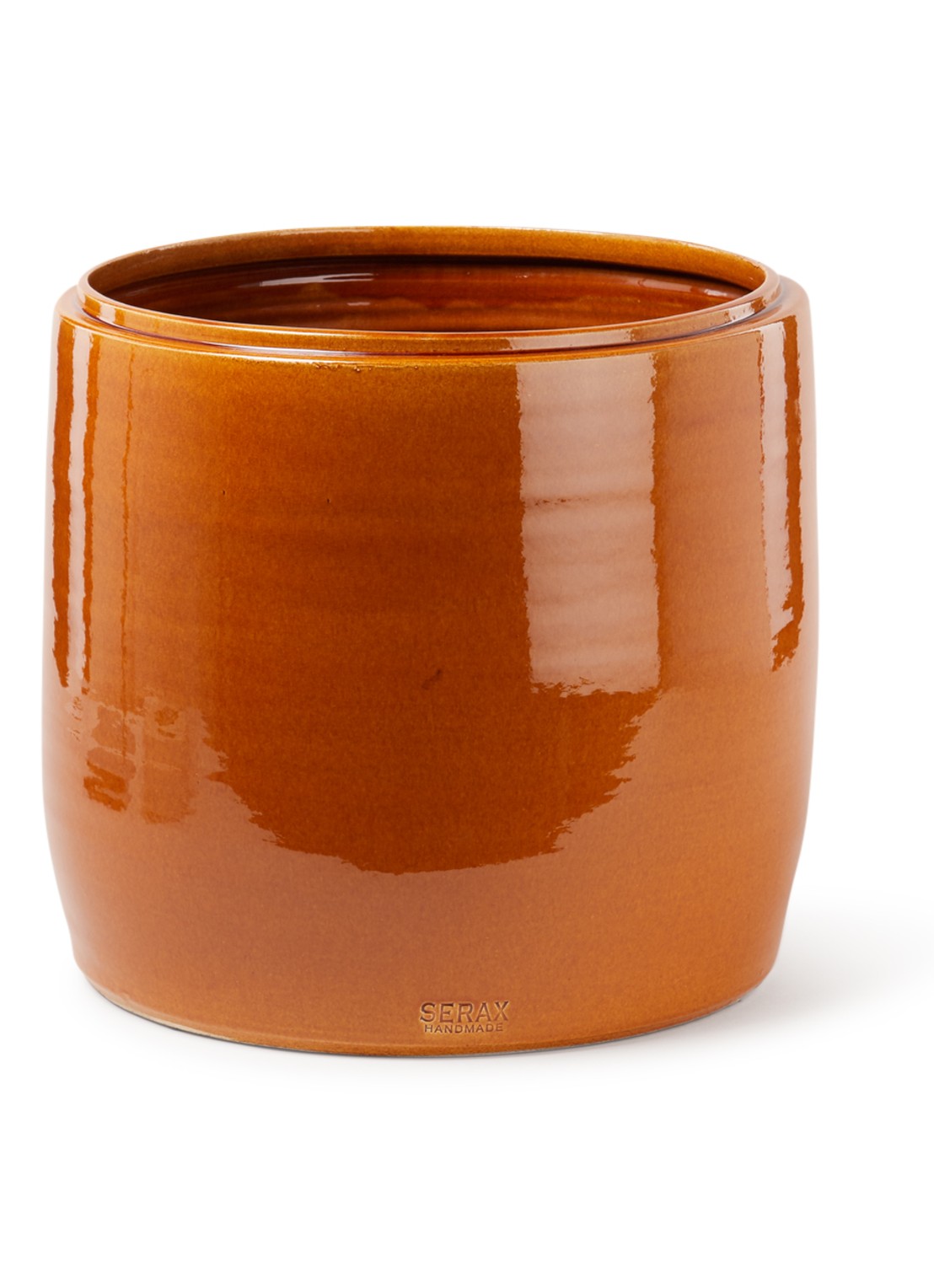 Serax Honey sierpot M van aardewerk voor binnen Ø33 cm  - voorkant 2 donkeroranje