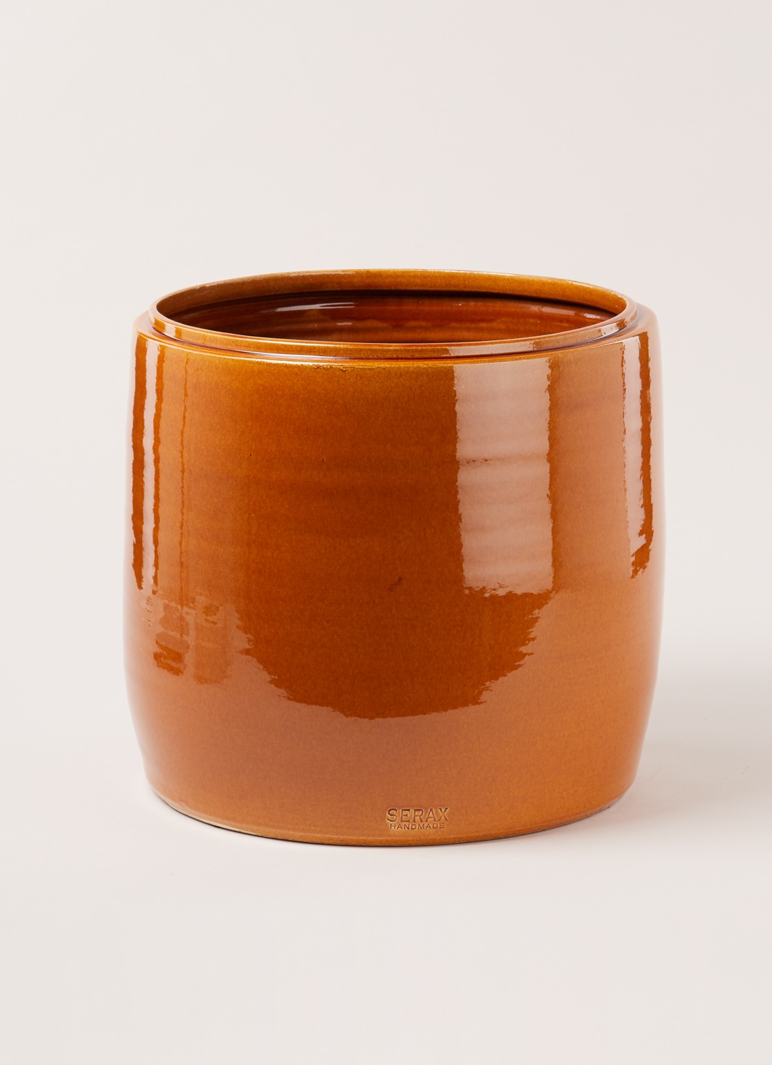 Serax Honey sierpot M van aardewerk voor binnen Ø33 cm  - voorkant 3 donkeroranje