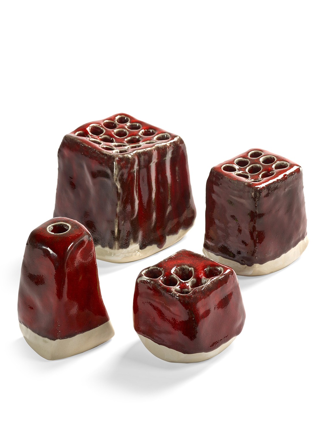Serax Organisch gevormde vaas L 14 cm  - achterkant rood