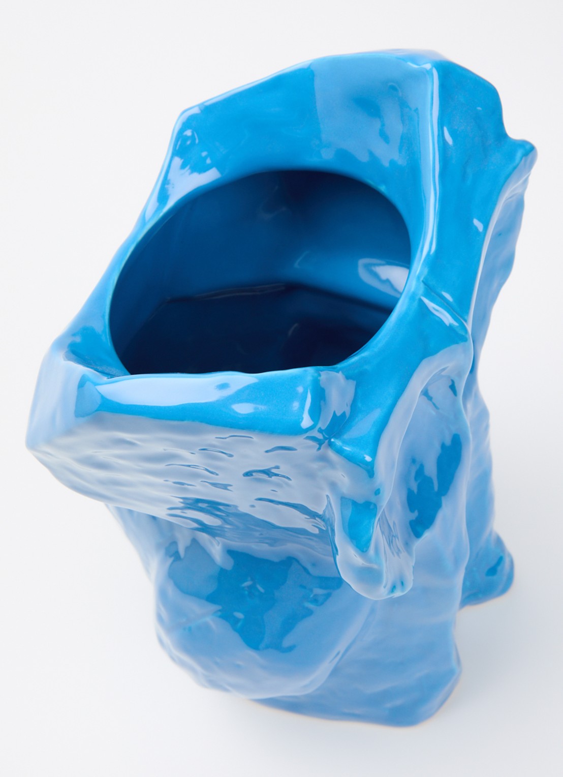 Serax Owl vaas van aardewerk L - voorkant 2 blauw