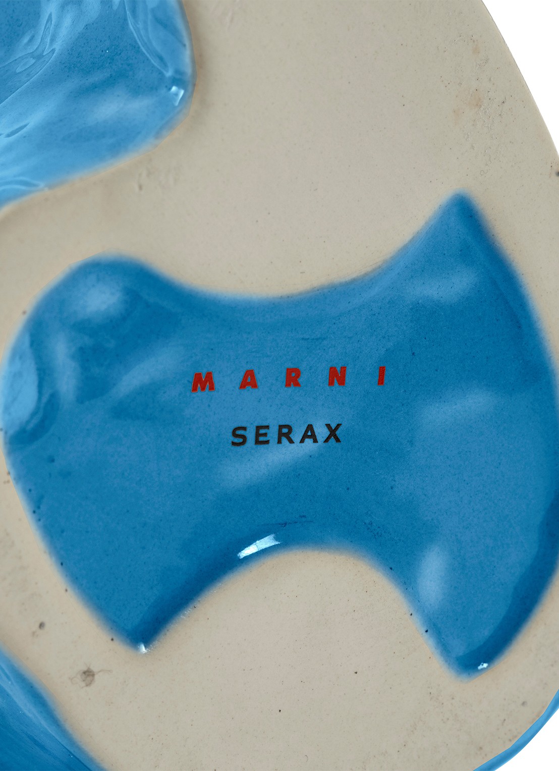 Serax Owl vaas van aardewerk S  - detail blauw