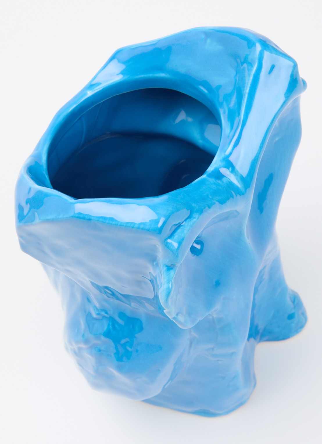 Serax Owl vaas van aardewerk S  - voorkant 3 blauw