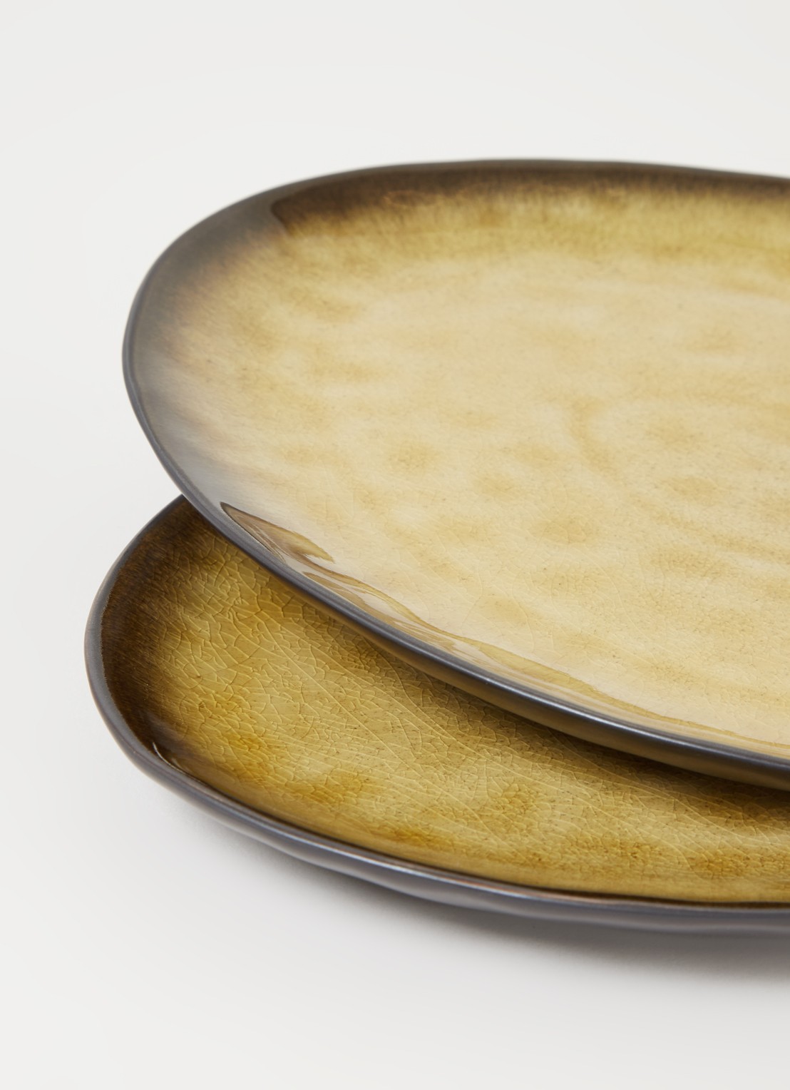 Serax Pure dinerbord ovaal 27,5 cm set van 2  - detail 2 mosterd