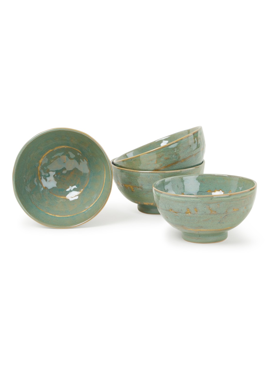 Serax Pure kom 15 cm set van 4 - voorkant zeegroen