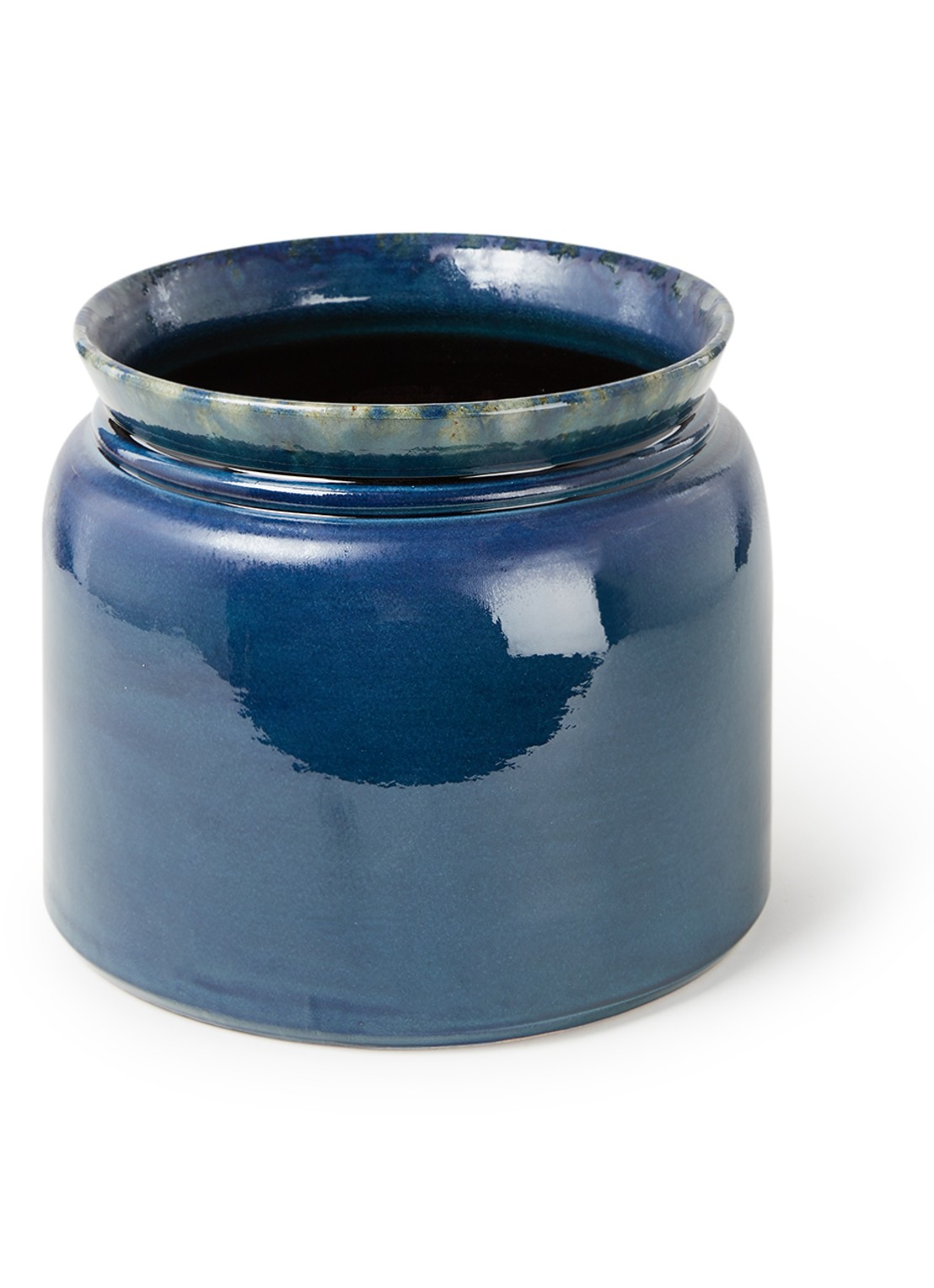 Serax Reactive Blue L bloempot van keramiek voor binnen Ø30 cm  - voorkant donkerblauw