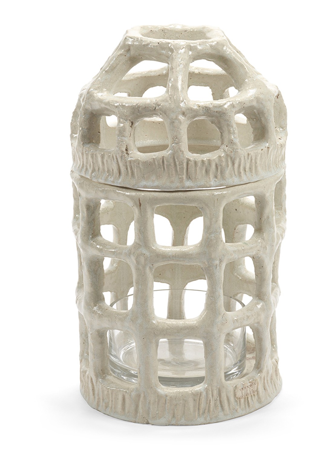 Serax Rosie vaas van aardewerk 38 cm  - voorkant wit