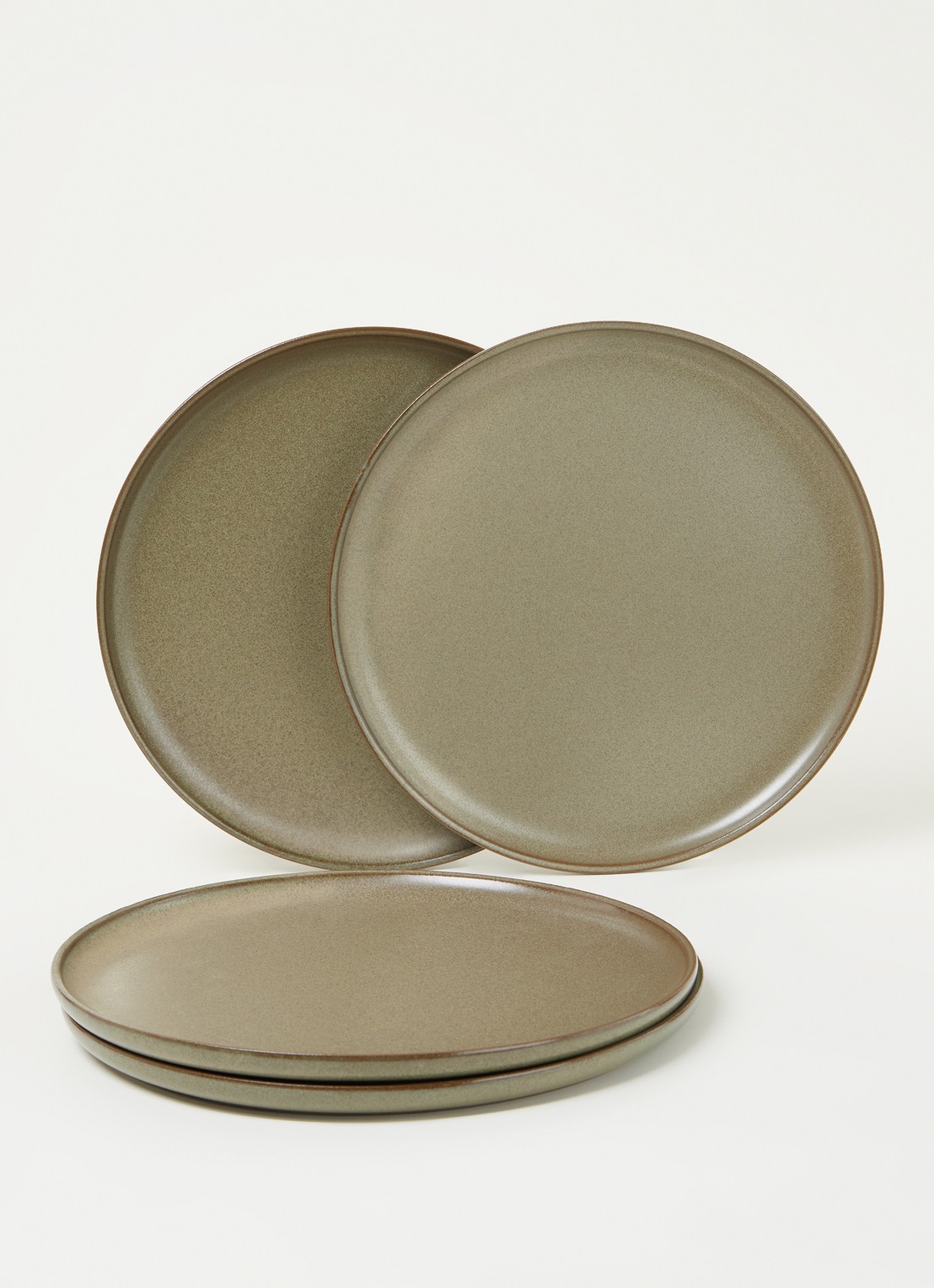 Serax Surface dinerbord 27 cm set van 4 - voorkant 2 groen