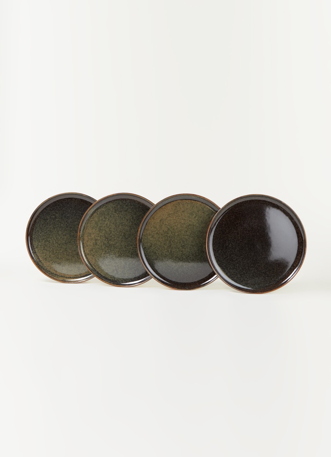 Serax Surface dinerbord L 27 cm set van 4 - voorkant 2 groen