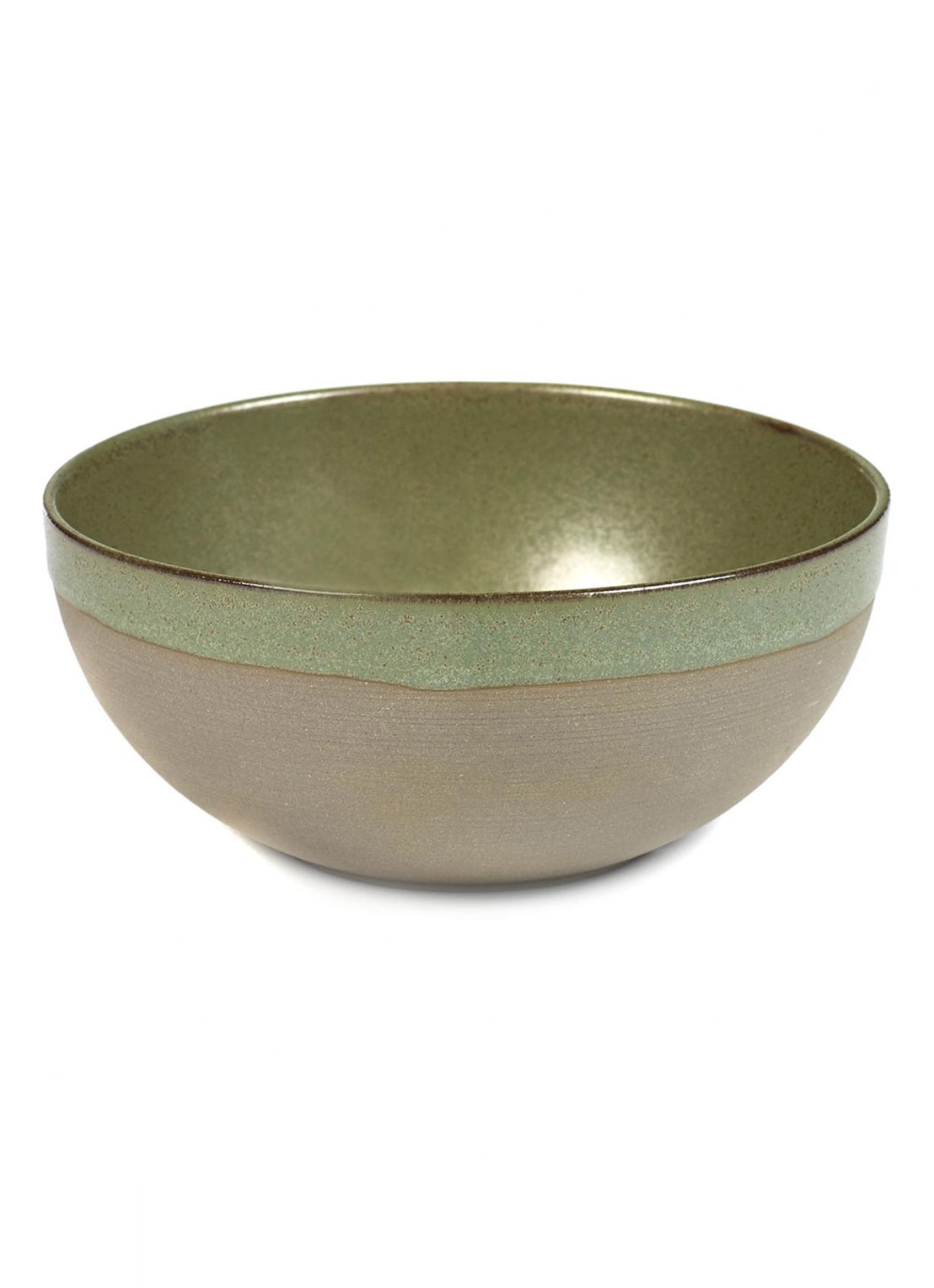 Serax Surface kom 15 cm - voorkant 3 legergroen