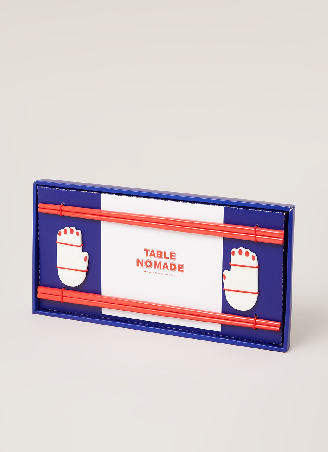 Serax Table Nomade eetstokjes met houder set van 2  - voorkant 3 steenrood