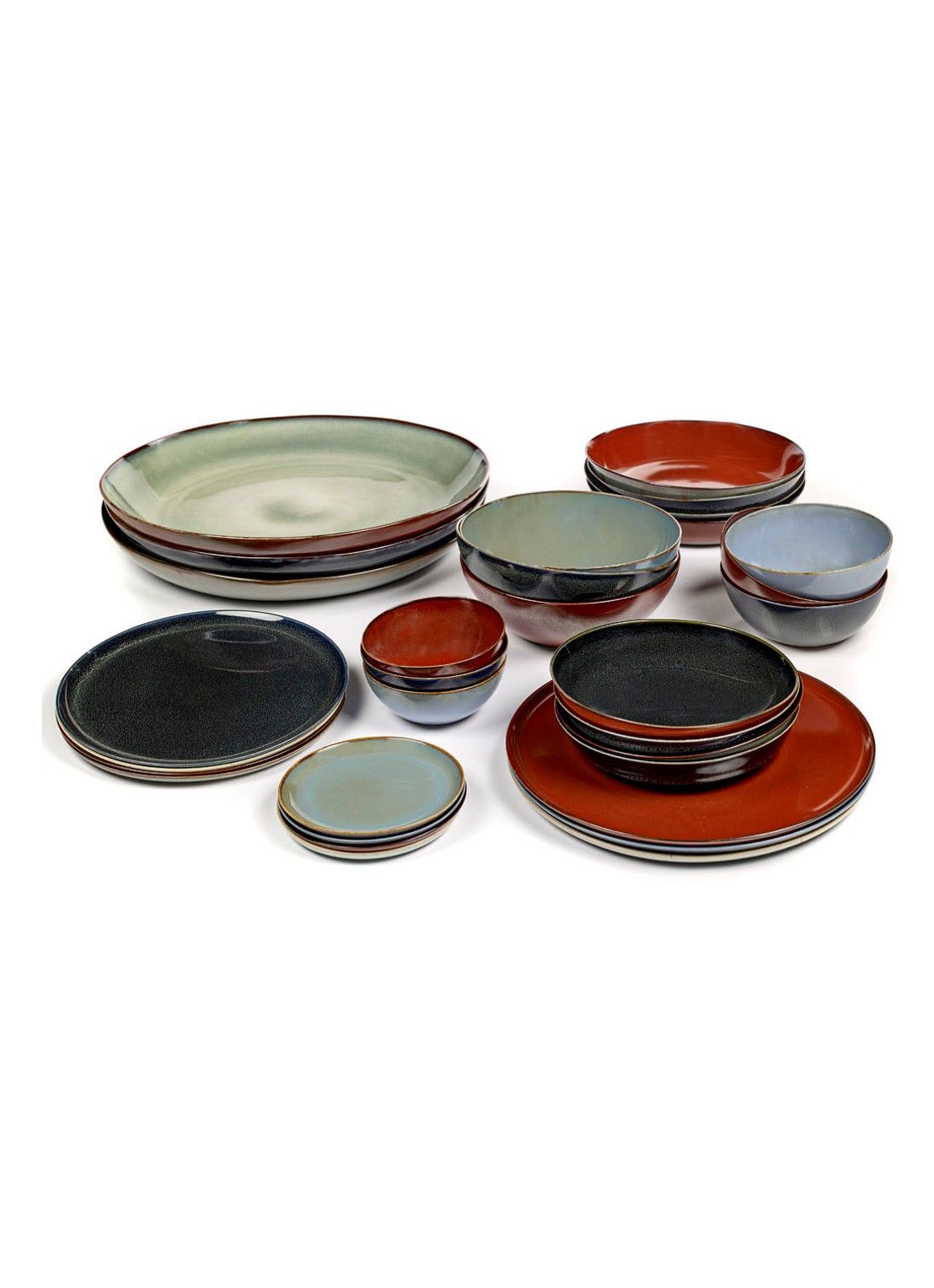 Serax Terres de Rêves gebaksbordje 13 cm - voorkant 2 blauwgrijs