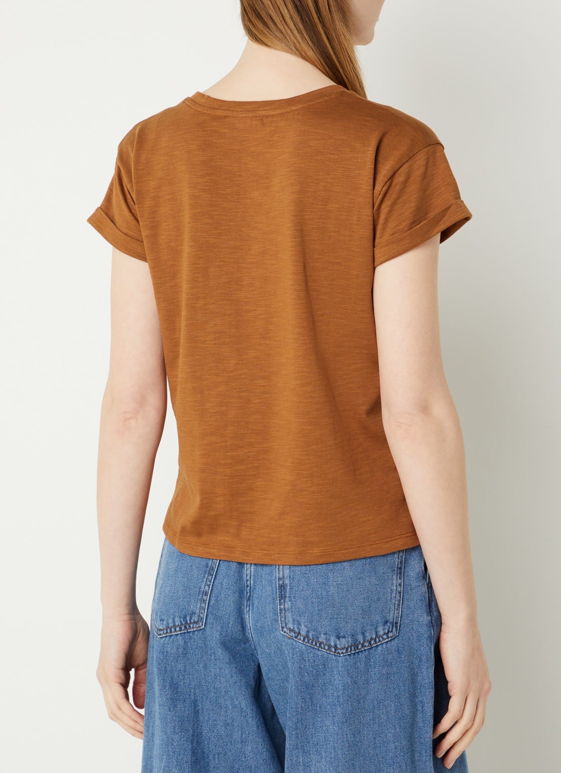 Sessùn Albano T-shirt met ronde hals - achterkant cognac