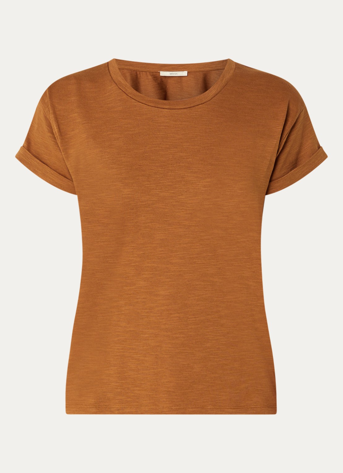 Sessùn Albano T-shirt met ronde hals - voorkant 3 cognac