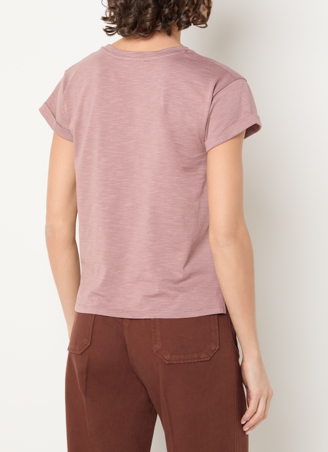 Sessùn Albano T-shirt met ronde hals - achterkant oudroze