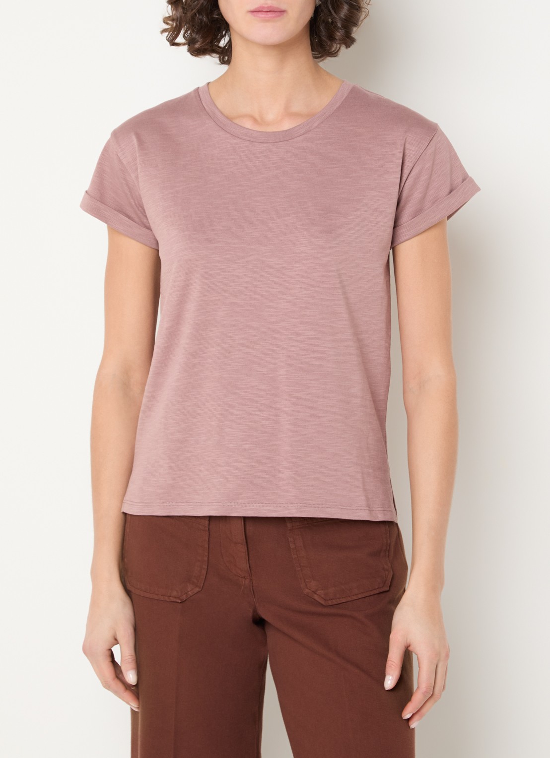Sessùn Albano T-shirt met ronde hals - detail 4 oudroze