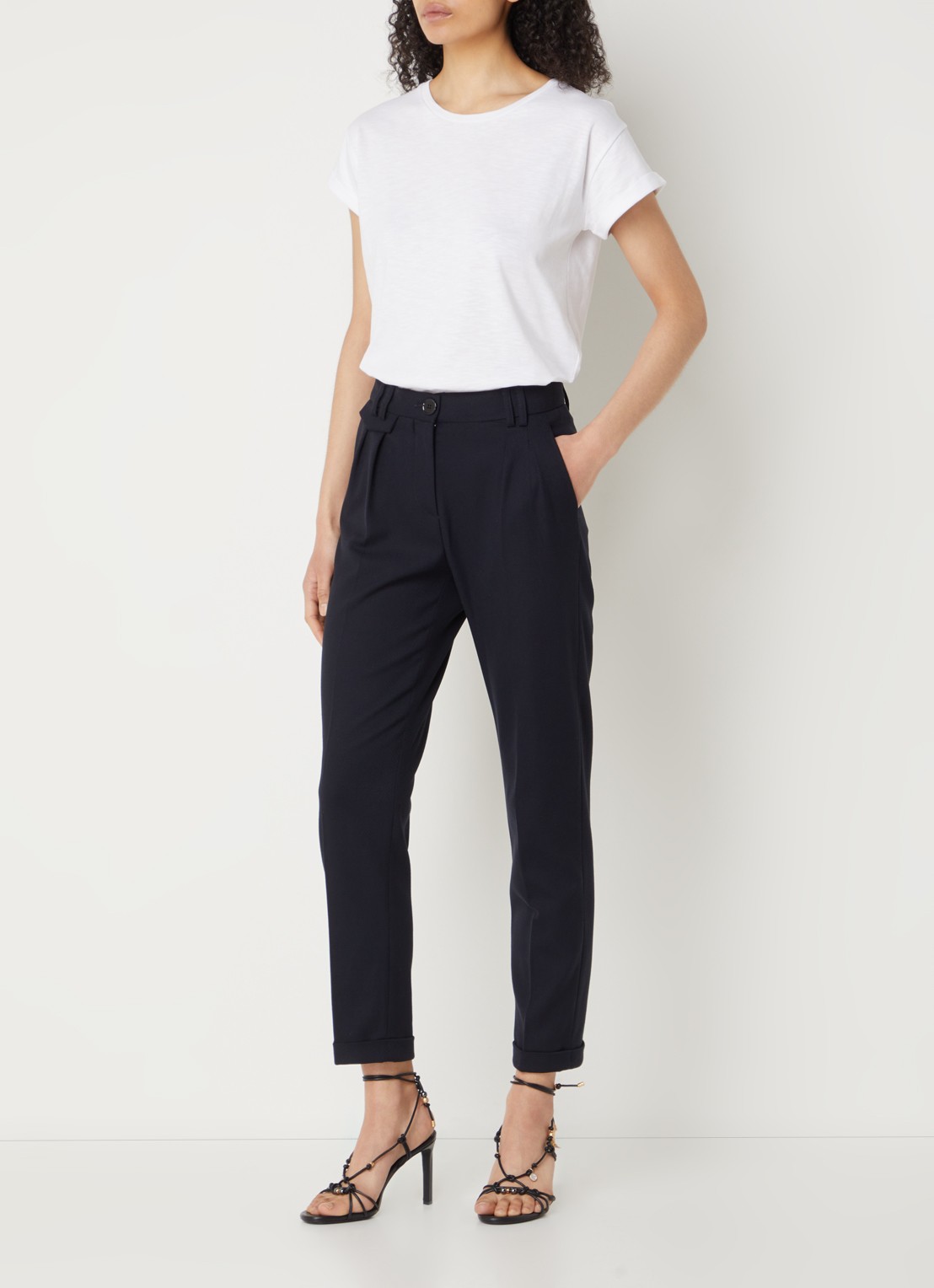 Sessùn Albano T-shirt  met stretch - voorkant 2 wit