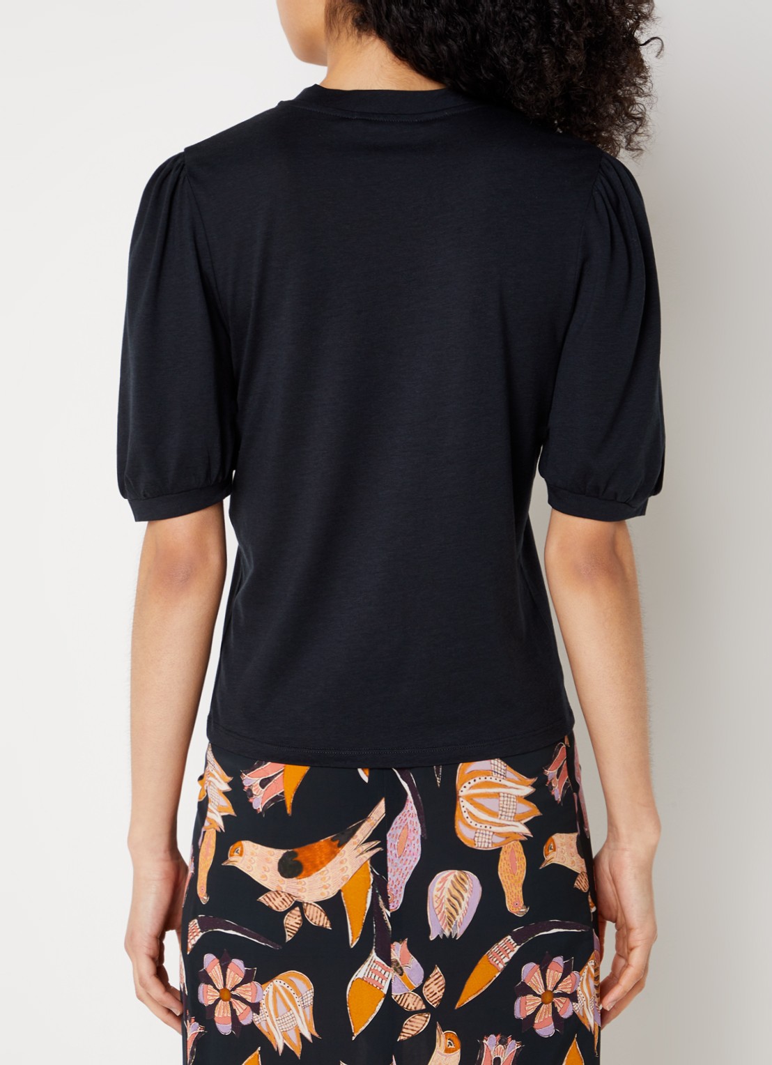 Sessùn Amelando T-shirt  met pofmouw - achterkant 4 zwart