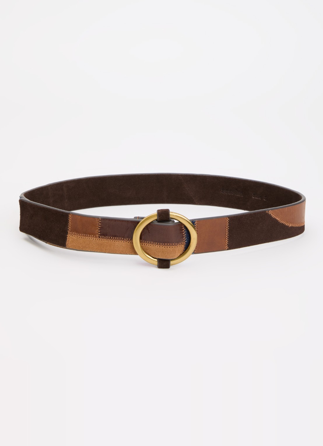 Sessùn Anota riem van suède met details van leer en denim - voorkant 2 bruin