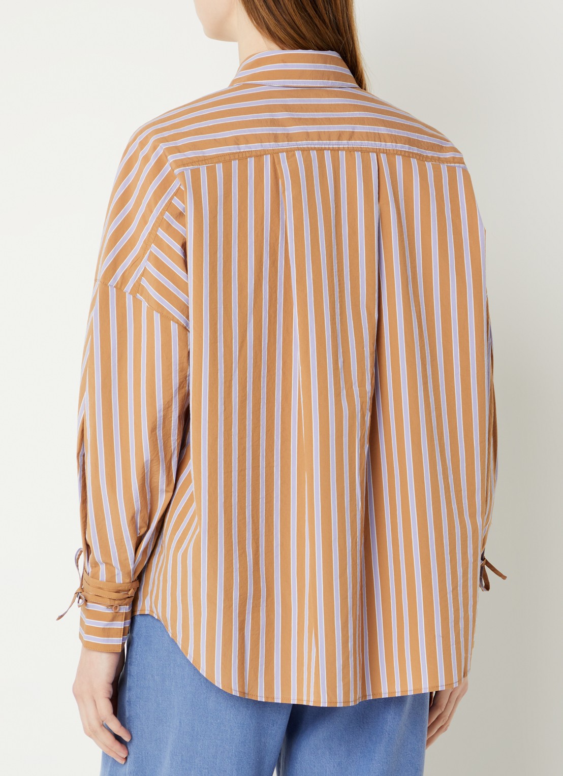 Sessùn Armando blouse met streepprint - achterkant 2 bruin