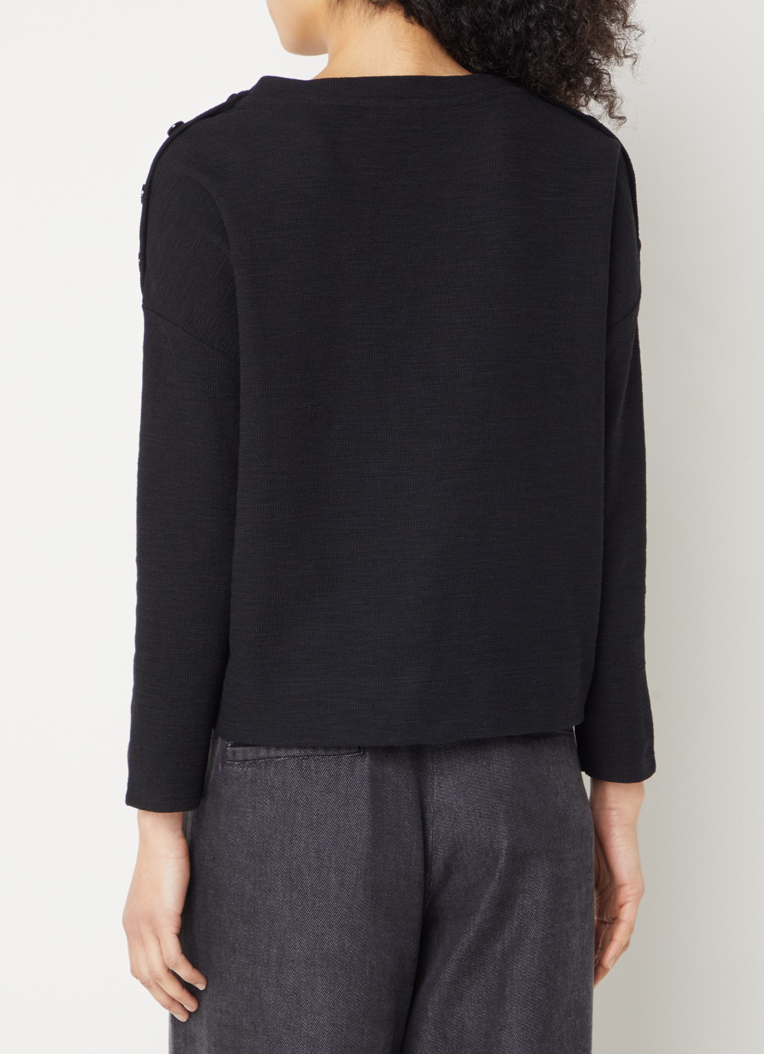 Sessùn Austin fijngebreide pullover met knoopdetail - achterkant 2 zwart