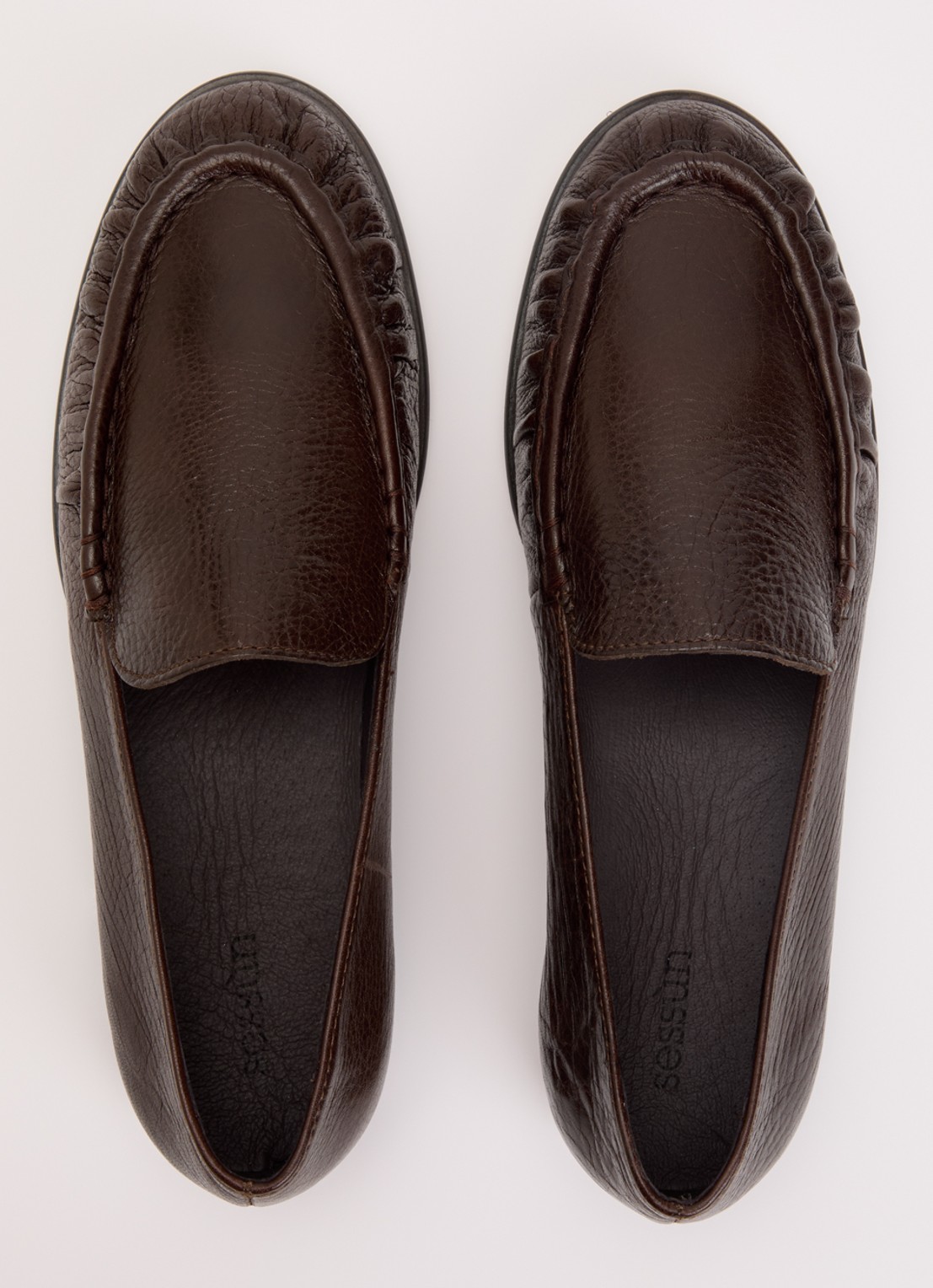 Sessùn Ayano loafer van leer - detail 2 kastanjebruin