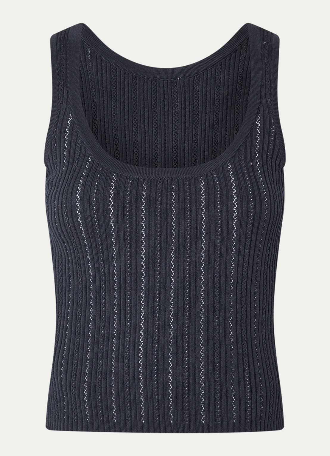 Sessùn Ayrson tanktop met opengewerkt dessin - voorkant 3 indigo