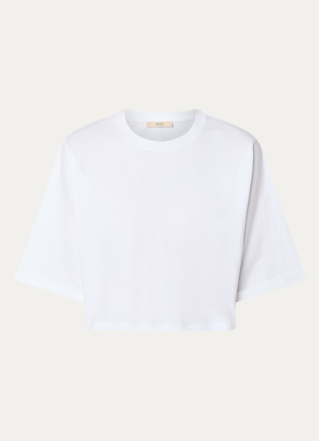 Sessùn Babe cropped T-shirt met ronde hals - voorkant wit