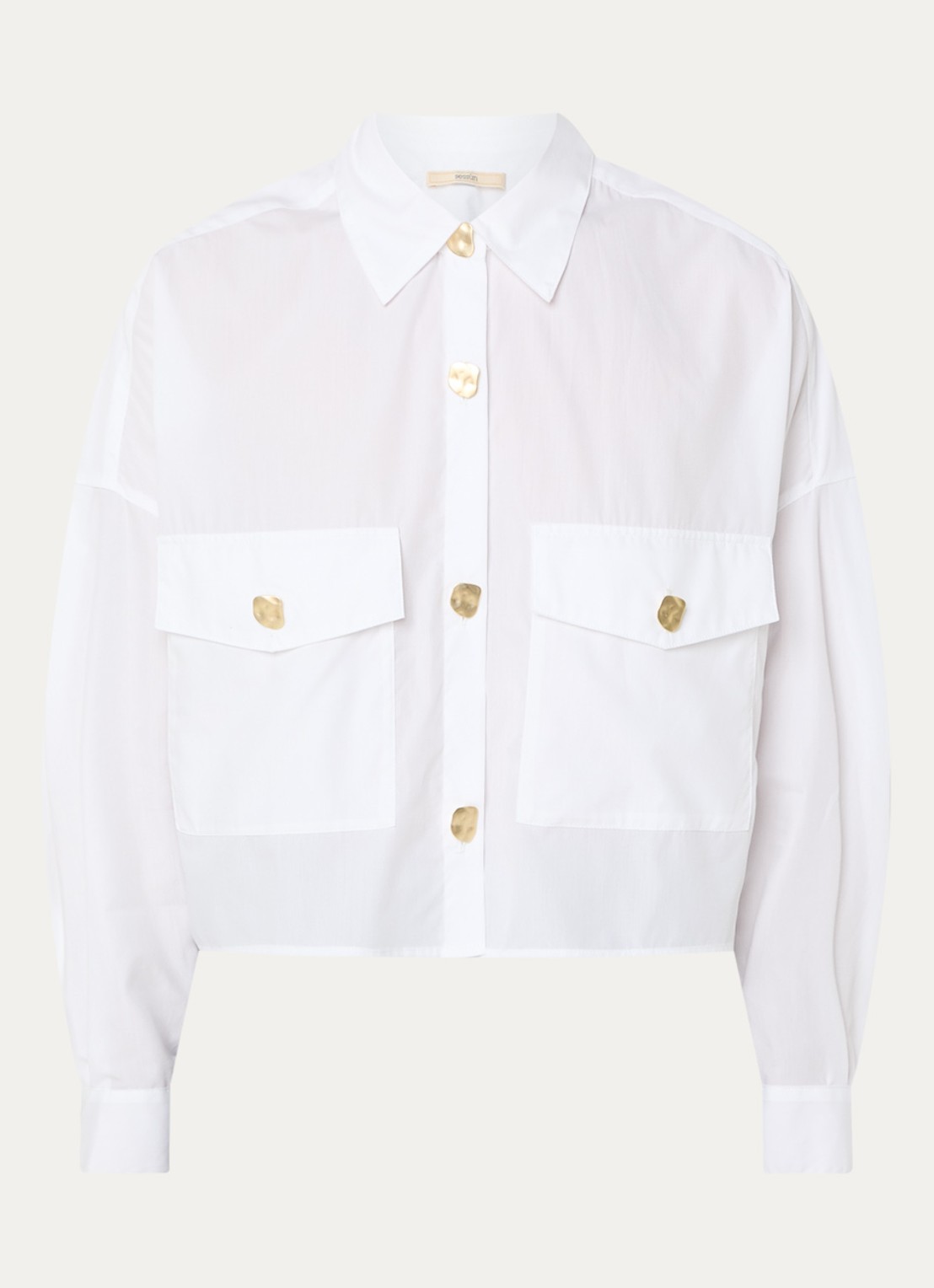 Sessùn Balanca blouse met kraag - voorkant wit