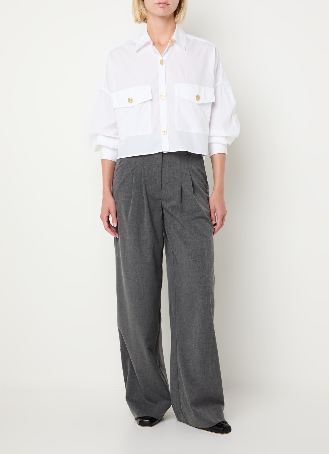 Sessùn Balanca blouse met kraag - voorkant 2 wit