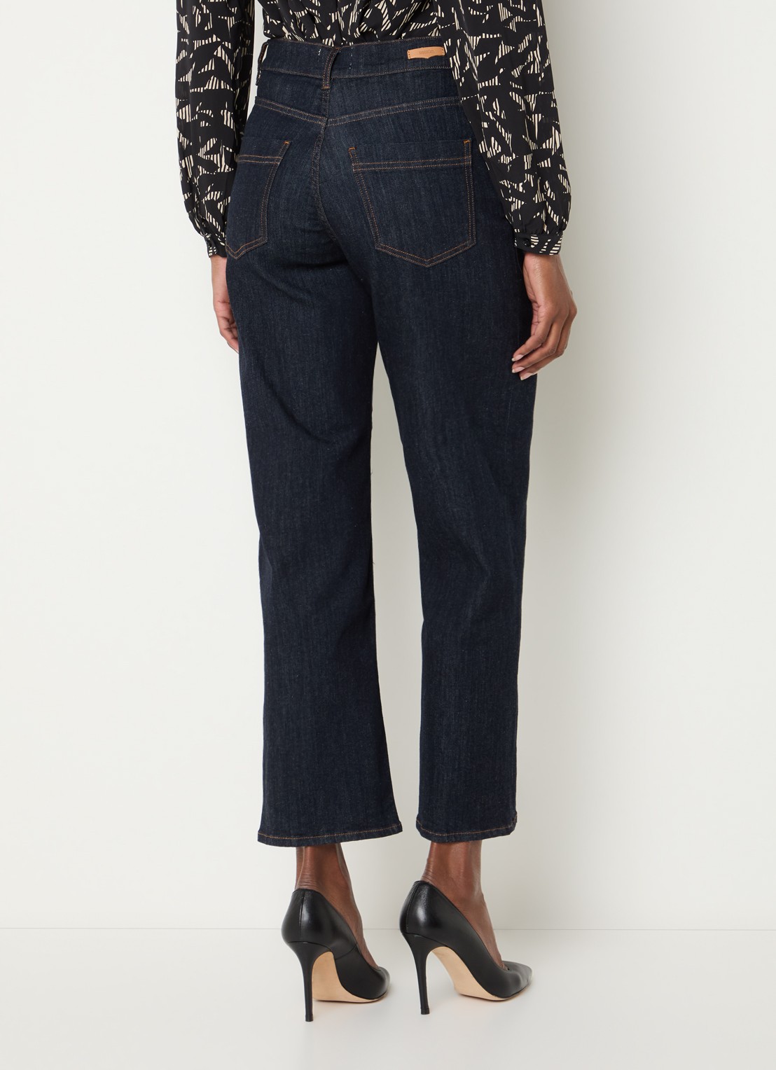 Sessùn Bay Cruise high waist cropped bootcut jeans met donkere wassing - achterkant 3 indigo