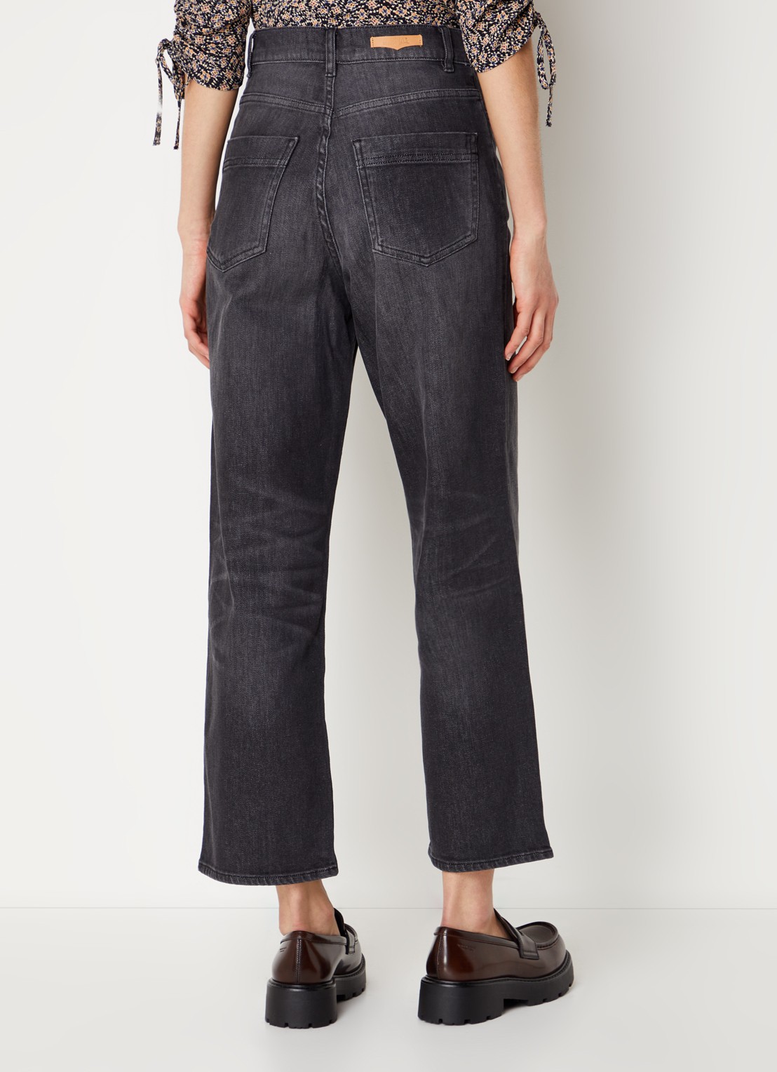 Sessùn Bay Cruise high waist cropped straight leg jeans met gekleurde wassing - achterkant 3 donkergrijs