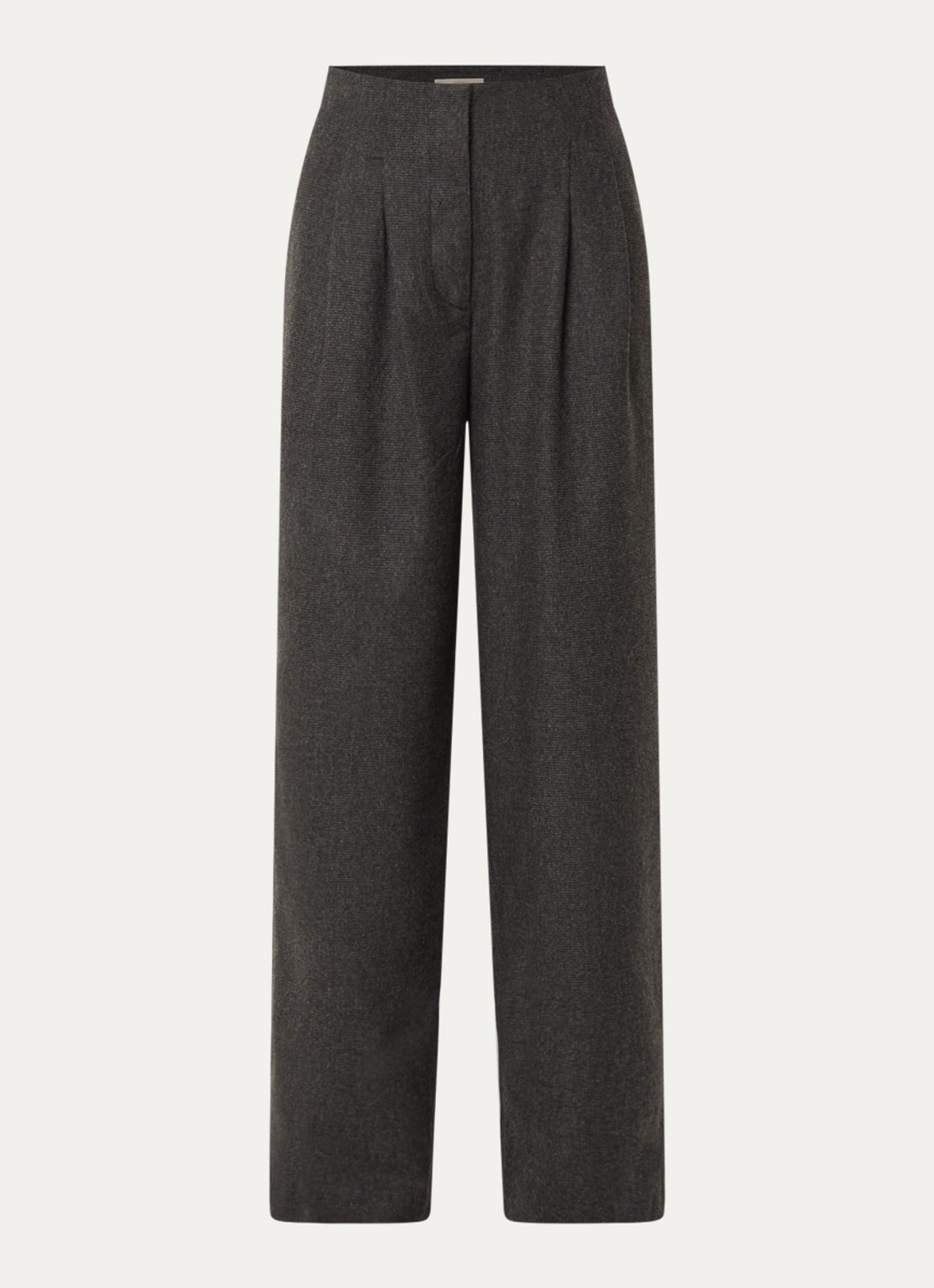 Sessùn Bodam high waist wide fit pantalon in wolblend - voorkant 2 antraciet