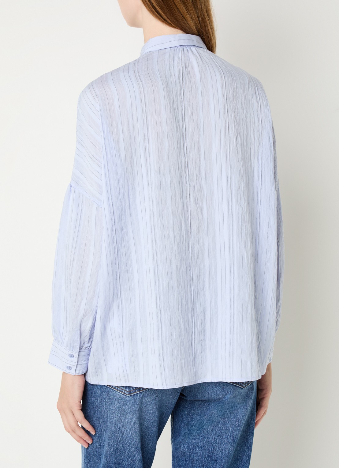 Sessùn Botan blouse met streepprint - achterkant 4 lila