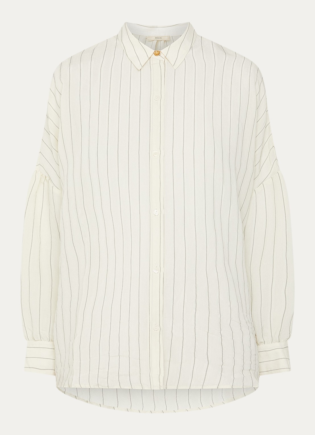 Sessùn Botan blouse met streepprint - voorkant ivoor