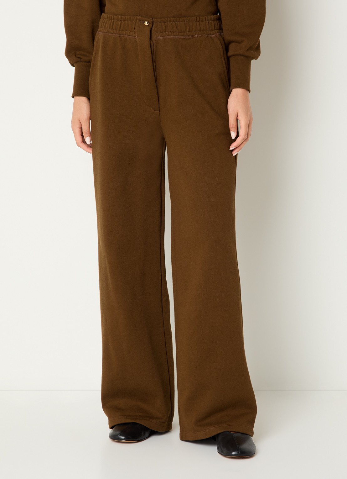 Sessùn Breakin high waist wide fit joggingsbroek met steekzakken - detail 2 bruin