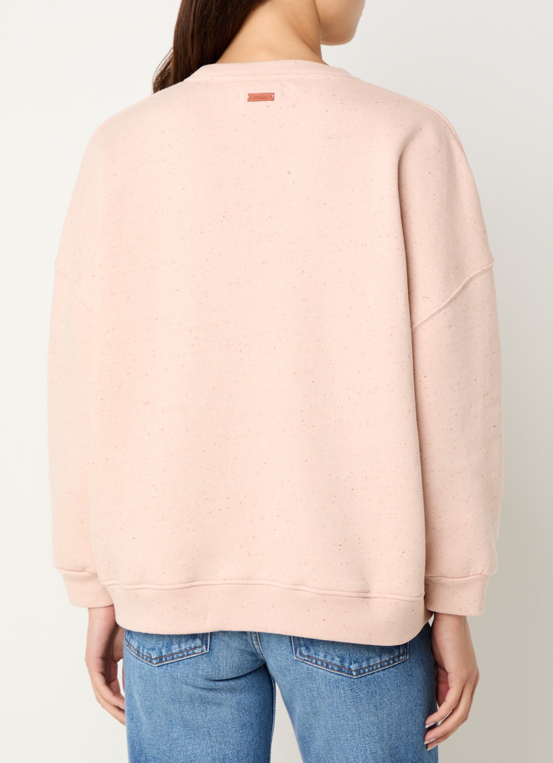 Sessùn Chebbi sweater in linnenblend met ronde hals - achterkant lichtroze