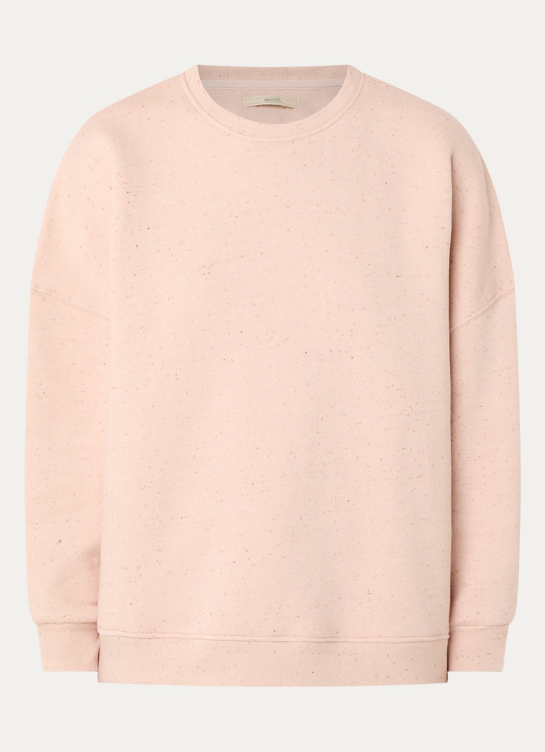 Sessùn Chebbi sweater in linnenblend met ronde hals - voorkant 2 lichtroze