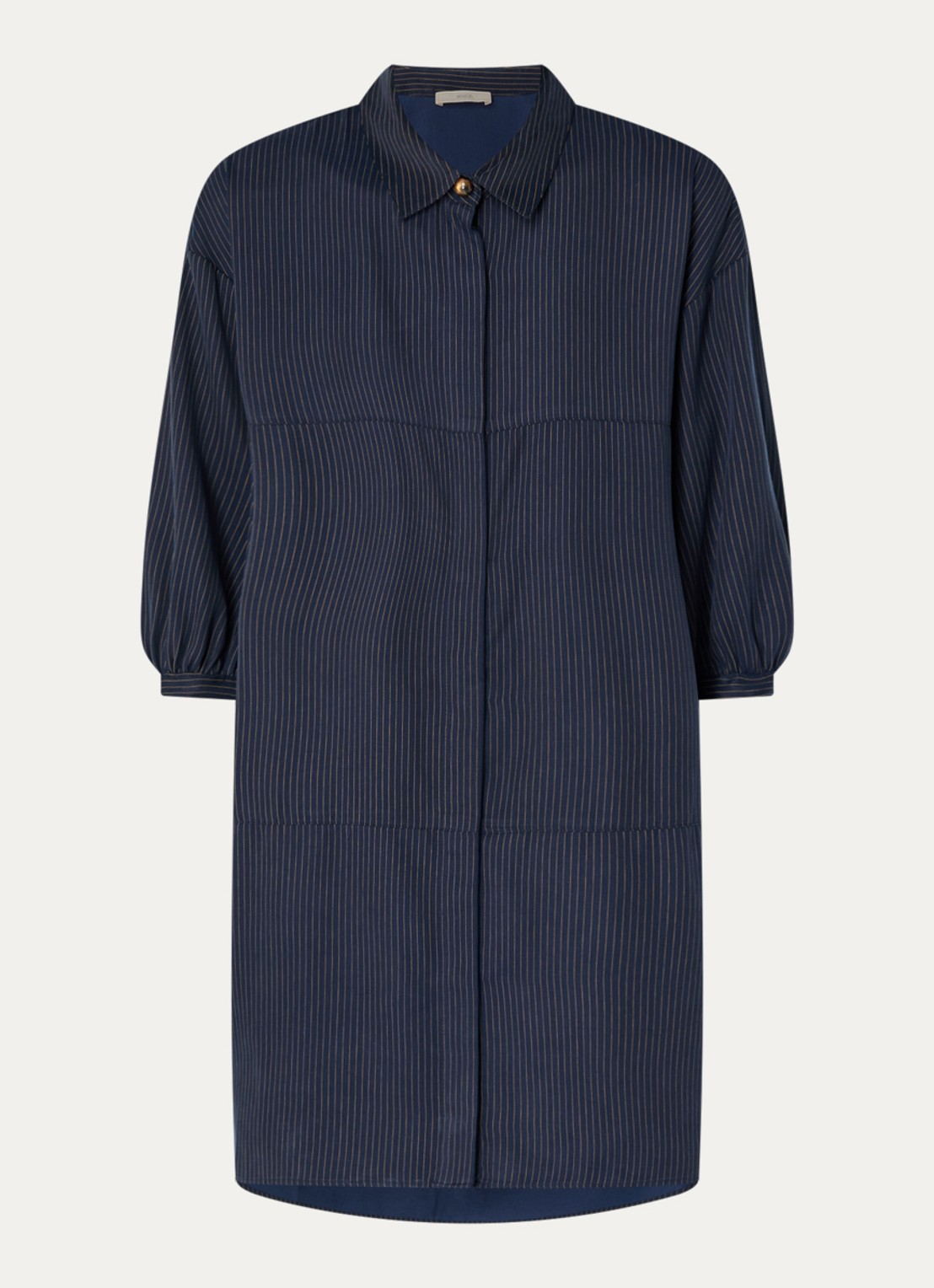 Sessùn Courtney mini blousejurk met streepprint - voorkant 2 donkerblauw