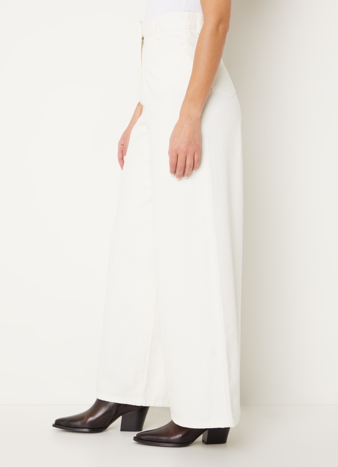 Sessùn Dalt high waist wide leg jeans met gekleurde wassing - detail 4 wit