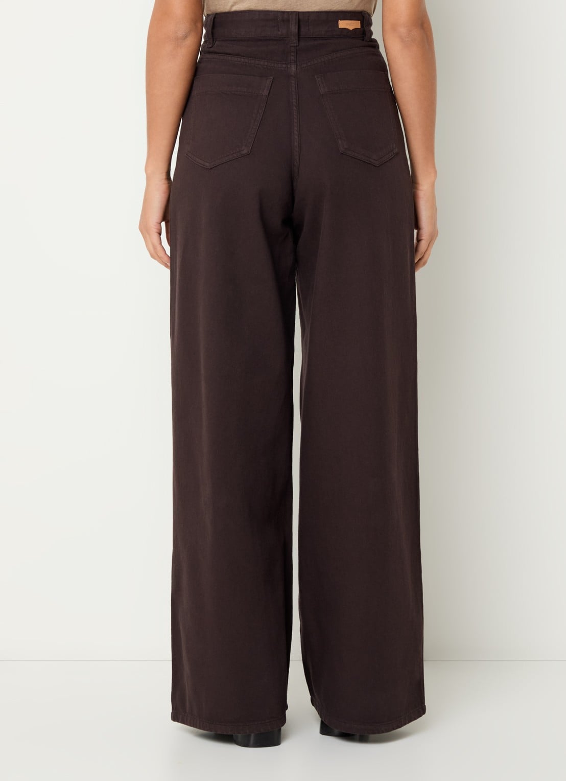 Sessùn Dalt high waist wide leg jeans met gekleurde wassing - achterkant 3 donkerbruin
