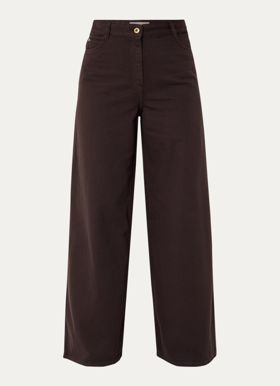 Sessùn Dalt high waist wide leg jeans met gekleurde wassing - voorkant donkerbruin