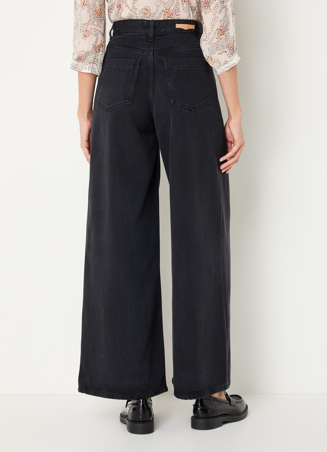 Sessùn Dalt high waist wide leg jeans  - achterkant 5 antraciet