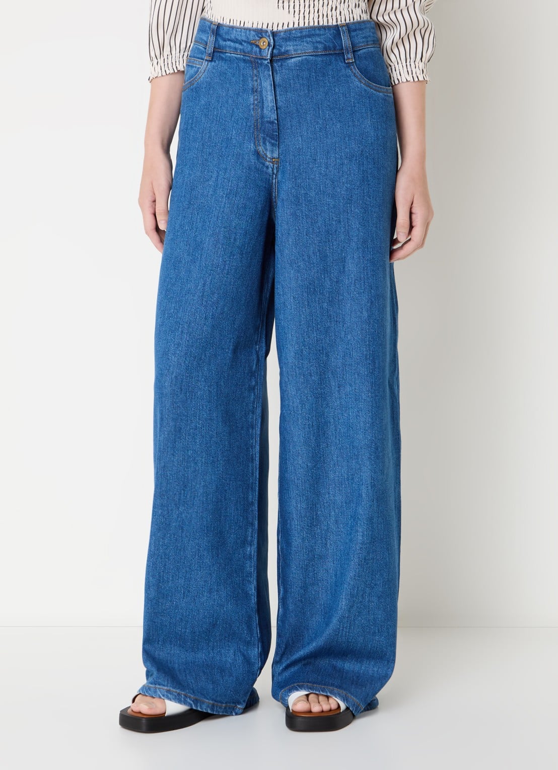 Sessùn Dalt high waist wide leg jeans  - detail 3 indigo