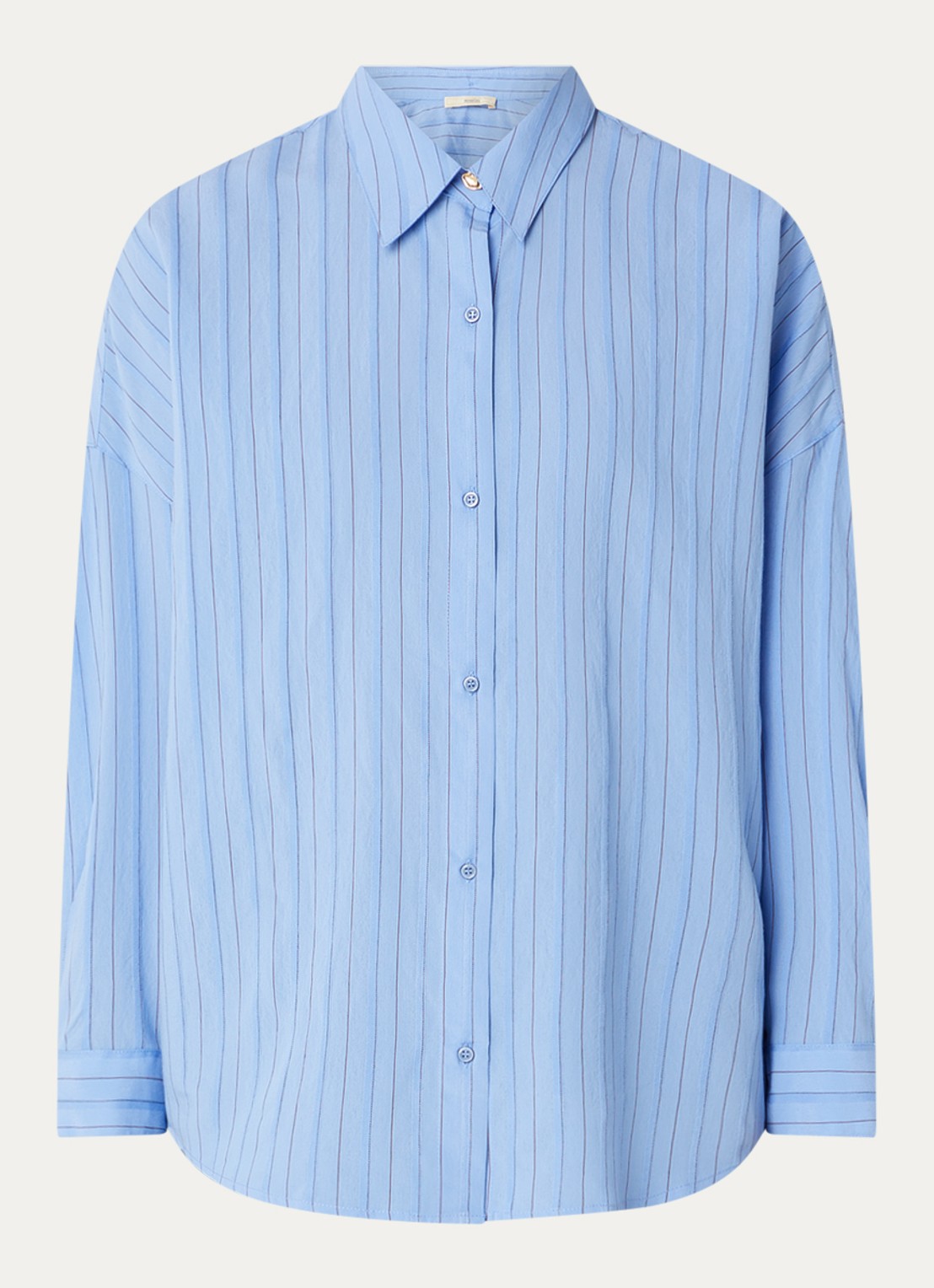 Sessùn Dazik blouse met streepprint - voorkant 3 blauw